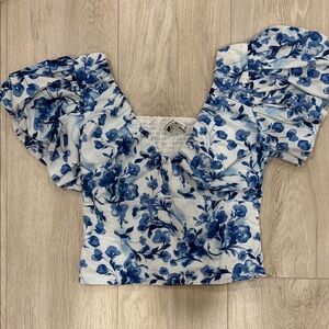 Abercrombie & Fitch Blue Floral Blouse